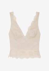 PINKO Janessa V-neck Cropped Top Beige 106571A374C03_Beige_44129798