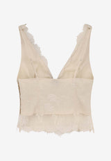 PINKO Janessa V-neck Cropped Top Beige 106571A374C03_Beige_44129798