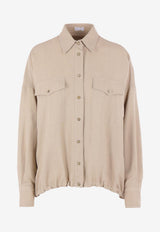 Brunello Cucinelli Long-Sleeved Buttoned Shirt Beige MH126NE416C9195_Sandshell_54420865