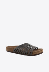 Brunello Cucinelli Monili Leather Sandals Black MZGAG3157C101_Black_54420818