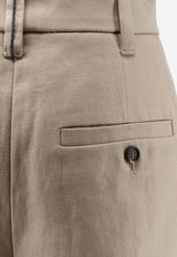 Brunello Cucinelli Bermuda Buttoned Shorts Beige ML118P9183C9195_Sandshell_54420822