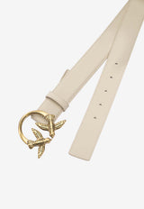 PINKO Love Birds Leather Belt Beige 100125A0F1C50Q_a7a3d21f-f742-410a-a33e-d4151a04e36b