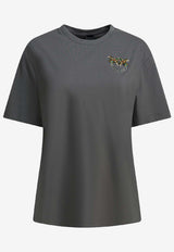 PINKO Crystal Embellished Love Birds T-shirt Gray 105526A33FK10_a57ff0b0-0127-477d-9a14-bb9247e104ba