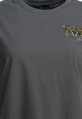 PINKO Crystal Embellished Love Birds T-shirt Gray 105526A33FK10_a57ff0b0-0127-477d-9a14-bb9247e104ba