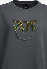PINKO Embellished Love Birds Sweatshirt Gray 100534A33GK10_d71ceed8-1b73-41ab-8503-9c99c89e41a0