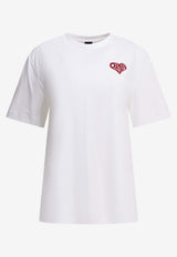 PINKO Rhinestone Amore Lettering T-shirt White 105526A33IZR2_e0947593-8518-4888-94f4-9dc0e664d520