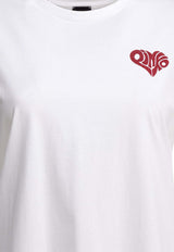 PINKO Rhinestone Amore Lettering T-shirt White 105526A33IZR2_e0947593-8518-4888-94f4-9dc0e664d520