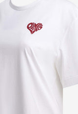 PINKO Rhinestone Amore Lettering T-shirt White 105526A33IZR2_e0947593-8518-4888-94f4-9dc0e664d520