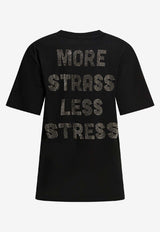 PINKO More Strass Less Stress T-shirt Black 105526A33SZ99_25b97986-70e2-49ad-a5c7-ecab6cf42a39