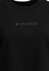 PINKO More Strass Less Stress T-shirt Black 105526A33SZ99_25b97986-70e2-49ad-a5c7-ecab6cf42a39