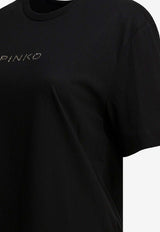PINKO More Strass Less Stress T-shirt Black 105526A33SZ99_25b97986-70e2-49ad-a5c7-ecab6cf42a39