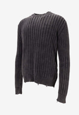 Off-White Arrow Ribbed Knit Vintage Sweater Black OMHE20BF25KNI001_1310