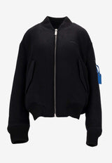Off-White Quote Zip-Up Bomber Jacket Black OMEH05JF25FAB001_1007