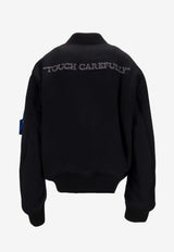 Off-White Quote Zip-Up Bomber Jacket Black OMEH05JF25FAB001_1007