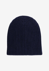 Loro Piana Cashmere Ribbed Beanie Blue FAI3766W948_ARGO BLUE MELANGE_53281637