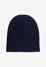 Loro Piana Cashmere Ribbed Beanie Blue FAI3766W948_ARGO BLUE MELANGE_53281637