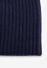 Loro Piana Cashmere Ribbed Beanie Blue FAI3766W948_ARGO BLUE MELANGE_53281637