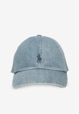 Polo Ralph Lauren Logo Embroidered Denim Baseball Cap Blue 710A13284001_LIGHT WASH DENIM_48136860