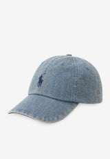 Polo Ralph Lauren Logo Embroidered Denim Baseball Cap Blue 710A13284001_LIGHT WASH DENIM_48136860