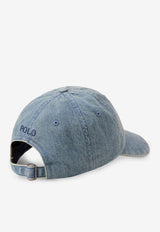 Polo Ralph Lauren Logo Embroidered Denim Baseball Cap Blue 710A13284001_LIGHT WASH DENIM_48136860