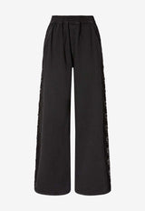 PINKO Lace-Trimmed Wide-Leg Pants Black 106422A33UZ99_Black_44129924