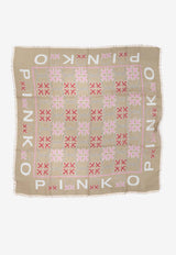 PINKO Printed Square Scarf Pink 106735A39PNN7_d97685ee-c867-4cc0-b1a8-fde4c9f93627