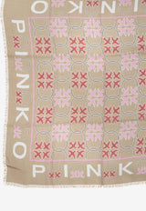 PINKO Printed Square Scarf Pink 106735A39PNN7_d97685ee-c867-4cc0-b1a8-fde4c9f93627