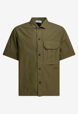 Stone Island Logo-Patched Buttoned Shirt Green 1100026S0318V005G_2a8b81b4-b251-43fe-89c9-67395c072cd9
