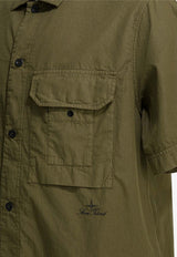 Stone Island Logo-Patched Buttoned Shirt Green 1100026S0318V005G_2a8b81b4-b251-43fe-89c9-67395c072cd9