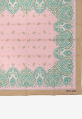 PINKO Valzer Printed Square Scarf Pink 106688A39INL4_029bb6ac-0aa9-4d63-9503-456394cfe5cb