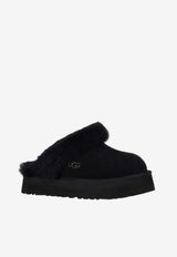 UGG Disquette Shearling Flatform Slippers Black 1122550_BLK