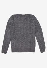 Ralph Lauren Cable Knit Cashmere Sweater Gray 211971865501