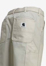 Sacai X Carhartt Wip Duck Cargo Pants White 26-03993M199_3a78f3e8-a05b-4e3d-bd2f-08d1b04f188f