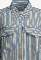 Isabel Marant Etoile Nath Striped Shirt Blue 26PCH0131FFD1I04E30BU_2e023b2d-bf36-41e8-845f-4e7aa211c154