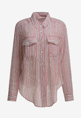 Isabel Marant Etoile Nath Striped Shirt Beige 26PCH0131FFD1I04EECRD_1eb14677-8b57-4d0d-82a6-8b70509801af