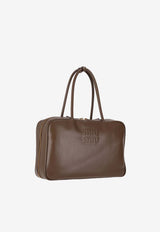 Miu Miu Beau Leather Shoulder Bag Brown 5BB117VMON2CRW_F0244