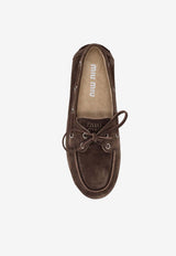 Miu Miu Tied Suede Loafers Brown 5D123EFD005ZIJ_F0003