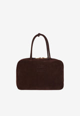 Miu Miu Beau Suede Shoulder Bag Brown 5BB117VMON2CSS_F0003