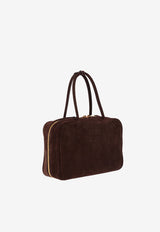 Miu Miu Beau Suede Shoulder Bag Brown 5BB117VMON2CSS_F0003
