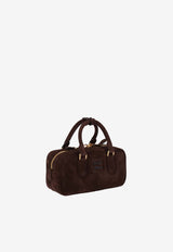 Miu Miu Arcadie Suede Leather Handbag Brown 5BB142VOON2CS4_F0003