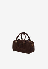 Miu Miu Arcadie Suede Leather Handbag Brown 5BB142VOON2CS4_F0003