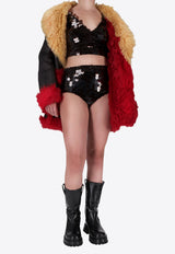 Prada Fur-Trimmed Coat Multicolor 56636B1H44_F0RXL