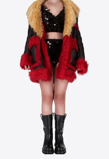 Prada Fur-Trimmed Coat Multicolor 56636B1H44_F0RXL