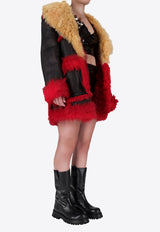 Prada Fur-Trimmed Coat Multicolor 56636B1H44_F0RXL