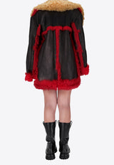 Prada Fur-Trimmed Coat Multicolor 56636B1H44_F0RXL