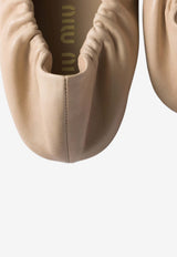 Miu Miu Ruched Nappa Leather Loafers Beige 5D341EFD005EFX_F0065