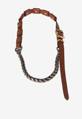 Miu Miu Buckled Leather Necklace Brown 5IC3232G75_F05HS