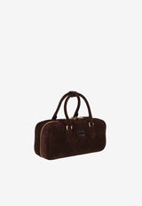 Miu Miu Arcadie Suede Top Handle Bag Dark Brown 5BB148VOON2CS4_F0003
