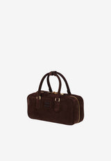 Miu Miu Arcadie Suede Top Handle Bag Dark Brown 5BB148VOON2CS4_F0003