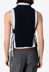 Miu Miu V-neck Cashmere Cardigan Vest Navy MMV380SOOO19RL_F0008